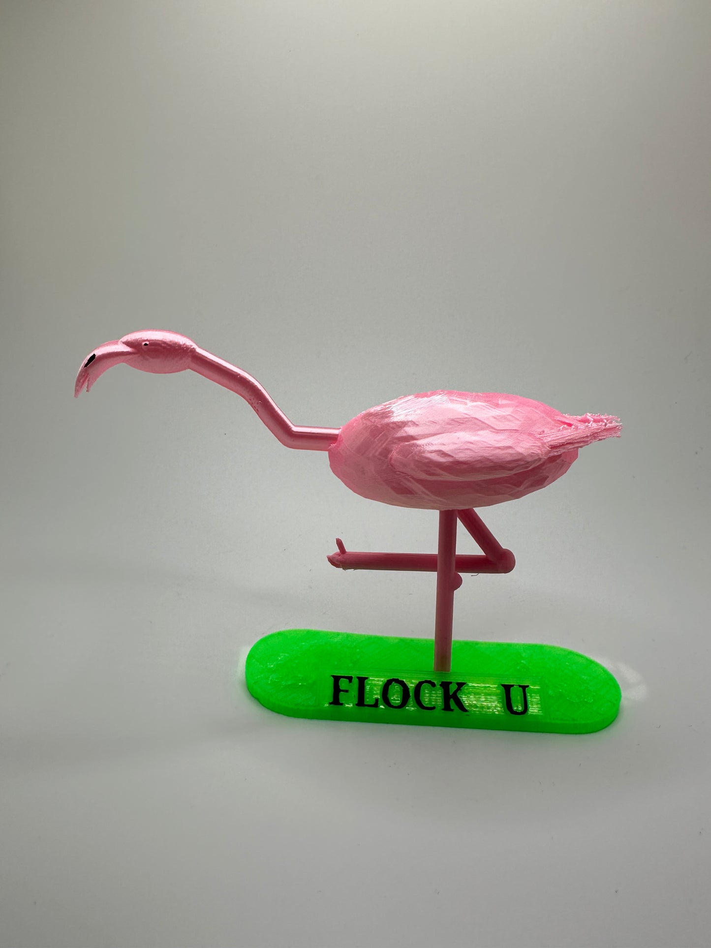 Flamingo Desk Ornament (Green - Flock U)