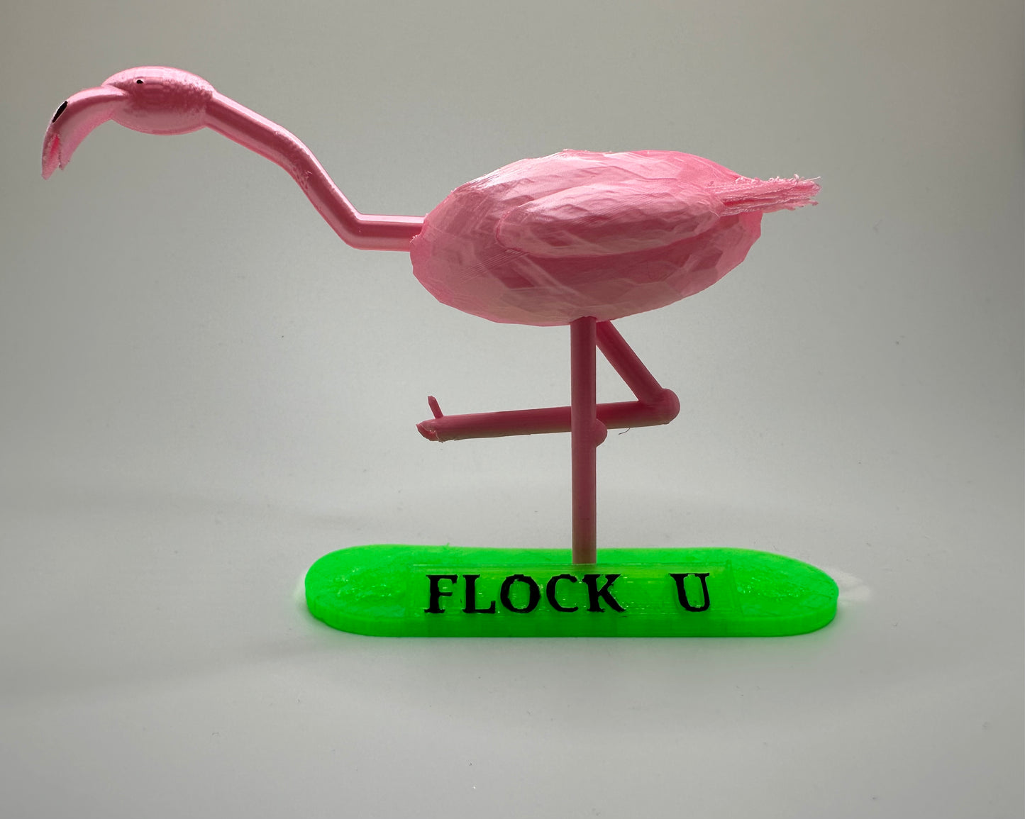 Flamingo Desk Ornament (Green - Flock U)