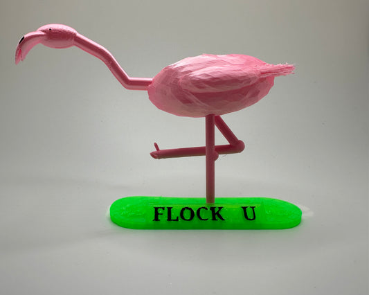 Flamingo Desk Ornament (Green - Flock U)