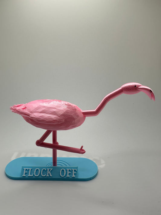 Flamingo Desk Ornament (Blue - Flock Off)