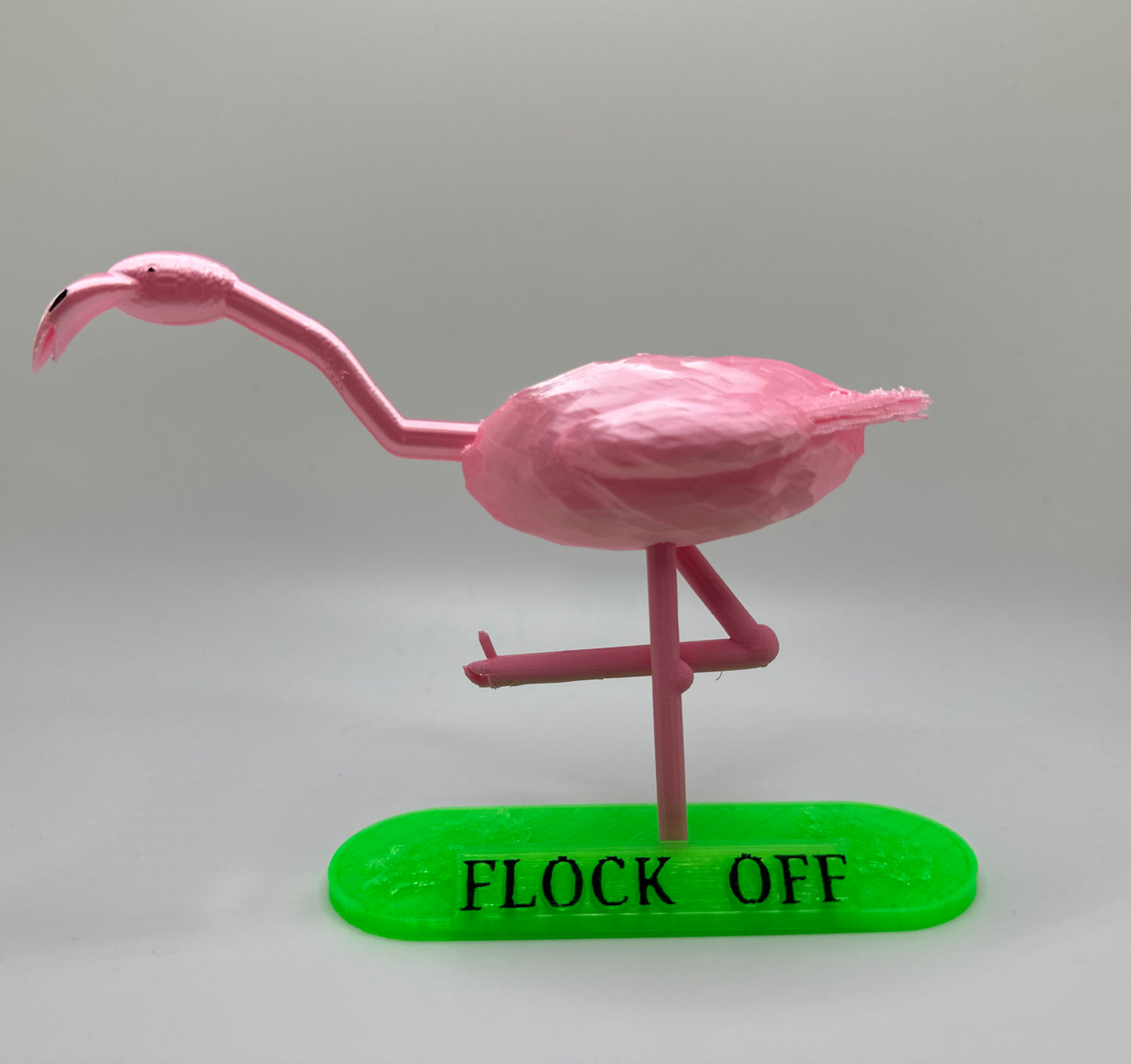 Flamingo Desk Ornament (Green - Flock Off)